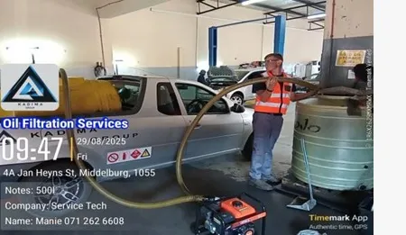 Used oil being collected