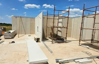 Lightweight concrete panel factory & warehousing